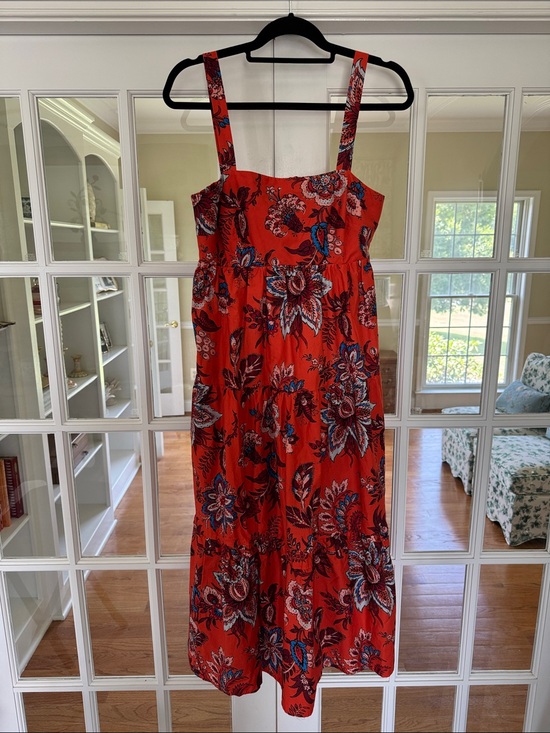 RHODE Dresses & Skirts - RHODE Red/Orange Floral Smocked Dress